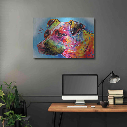 Luxe Metal Art 'Pit Bull 1059' by Dean Russo, Metal Wall Art,36x24