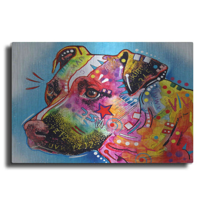 Luxe Metal Art 'Pit Bull 1059' by Dean Russo, Metal Wall Art