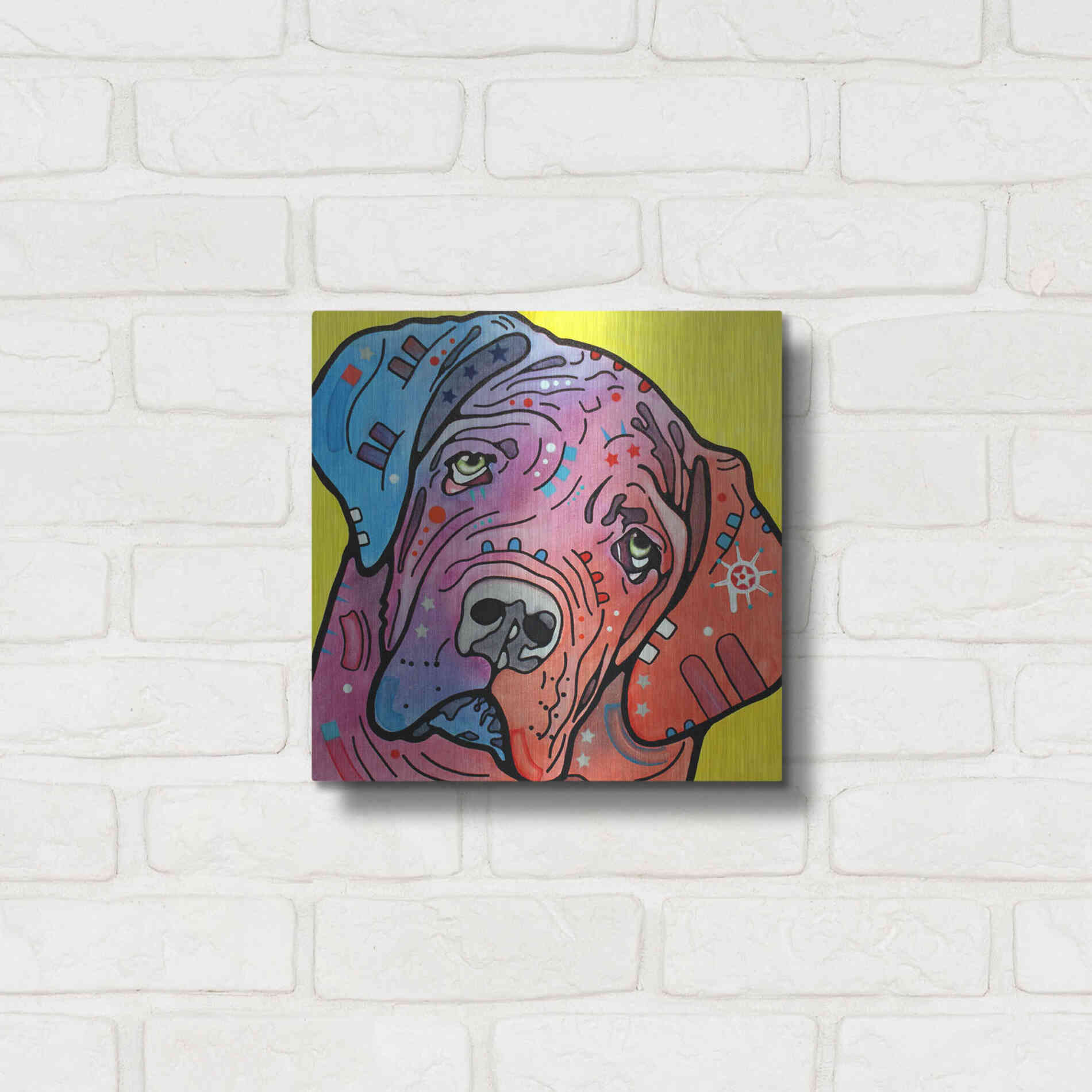 Luxe Metal Art 'The Bully' by Dean Russo, Metal Wall Art,12x12