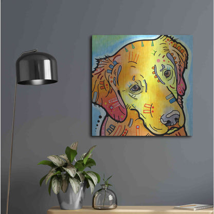 Luxe Metal Art 'The Golden(Ish) Retriever' by Dean Russo, Metal Wall Art,24x24