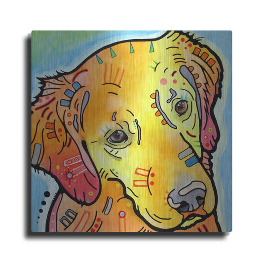 Luxe Metal Art 'The Golden(Ish) Retriever' by Dean Russo, Metal Wall Art