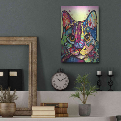 Luxe Metal Art 'Maya Cat' by Dean Russo, Metal Wall Art,12x16