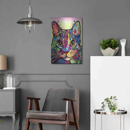 Luxe Metal Art 'Maya Cat' by Dean Russo, Metal Wall Art,16x24