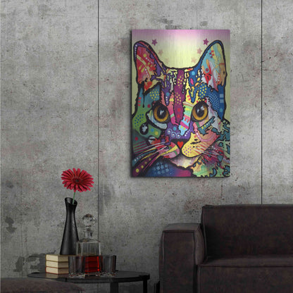 Luxe Metal Art 'Maya Cat' by Dean Russo, Metal Wall Art,24x36