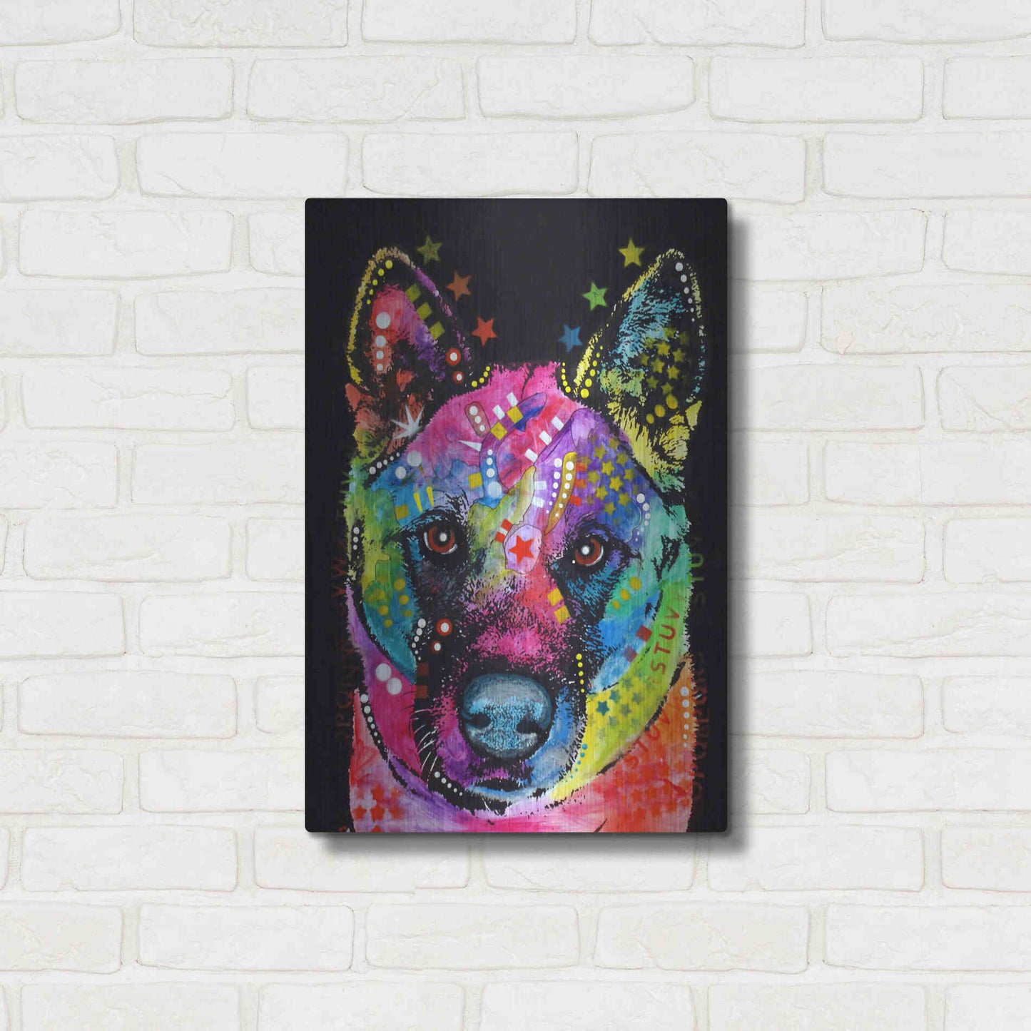 Luxe Metal Art 'Akita 2' by Dean Russo, Metal Wall Art,16x24