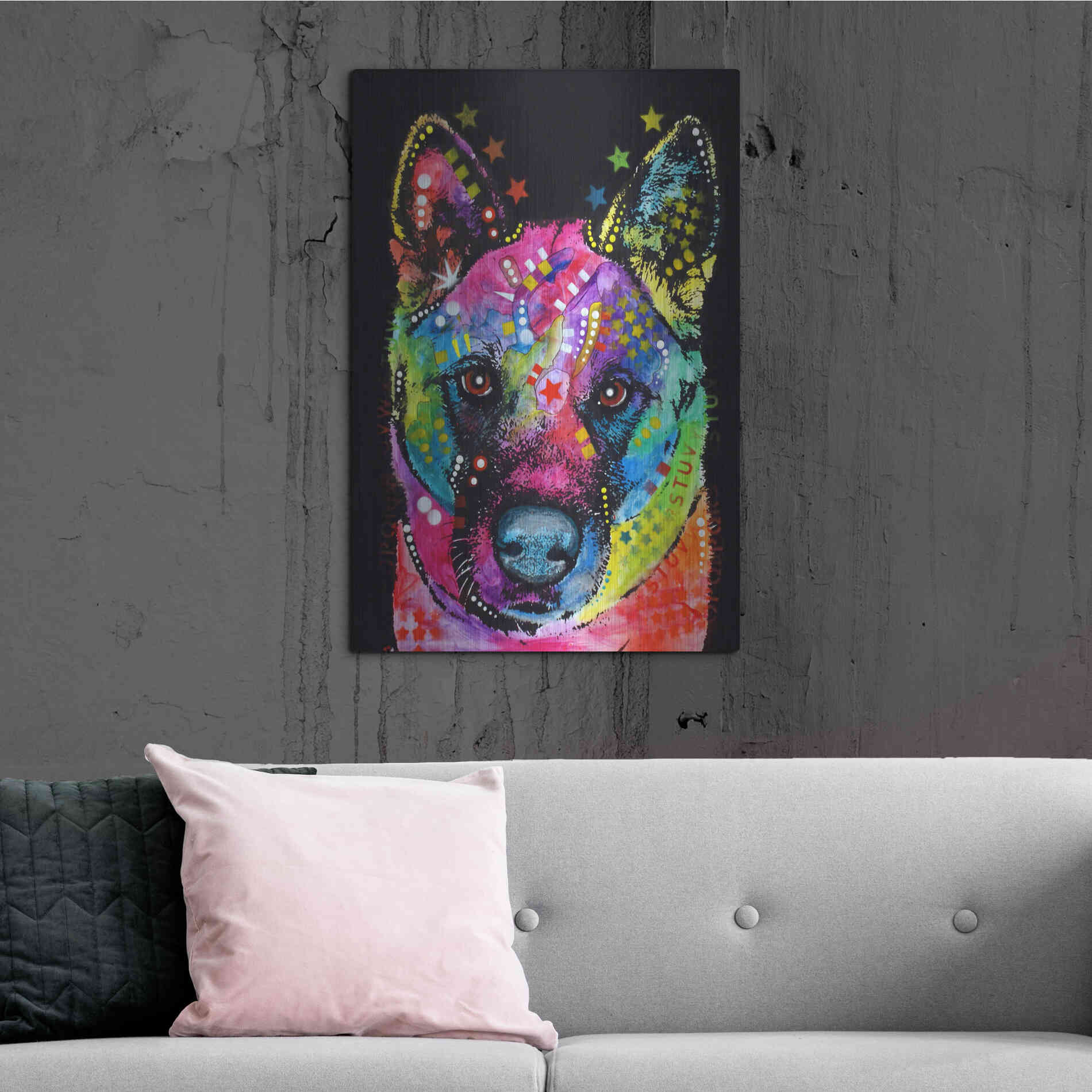 Luxe Metal Art 'Akita 2' by Dean Russo, Metal Wall Art,24x36