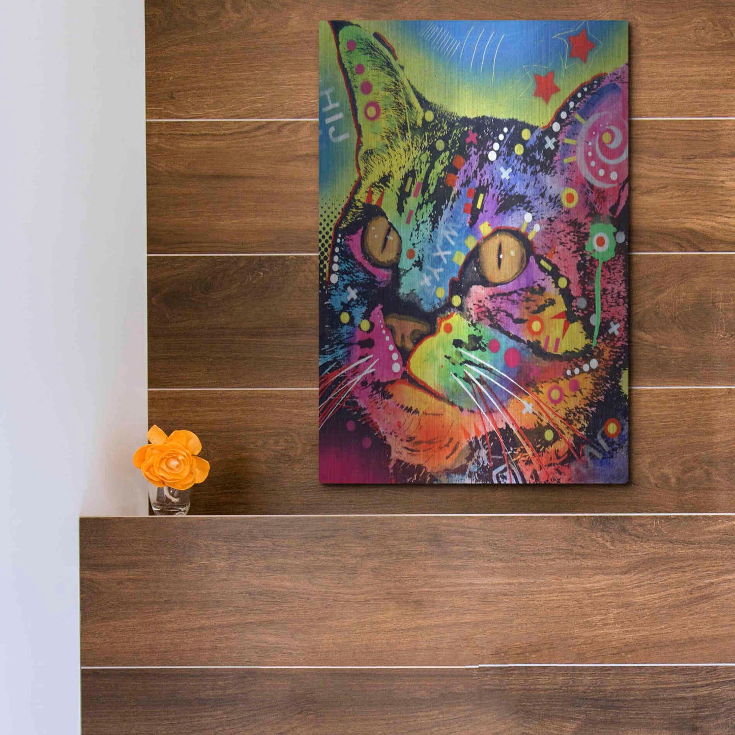 Luxe Metal Art 'Alpha' by Dean Russo, Metal Wall Art,12x16