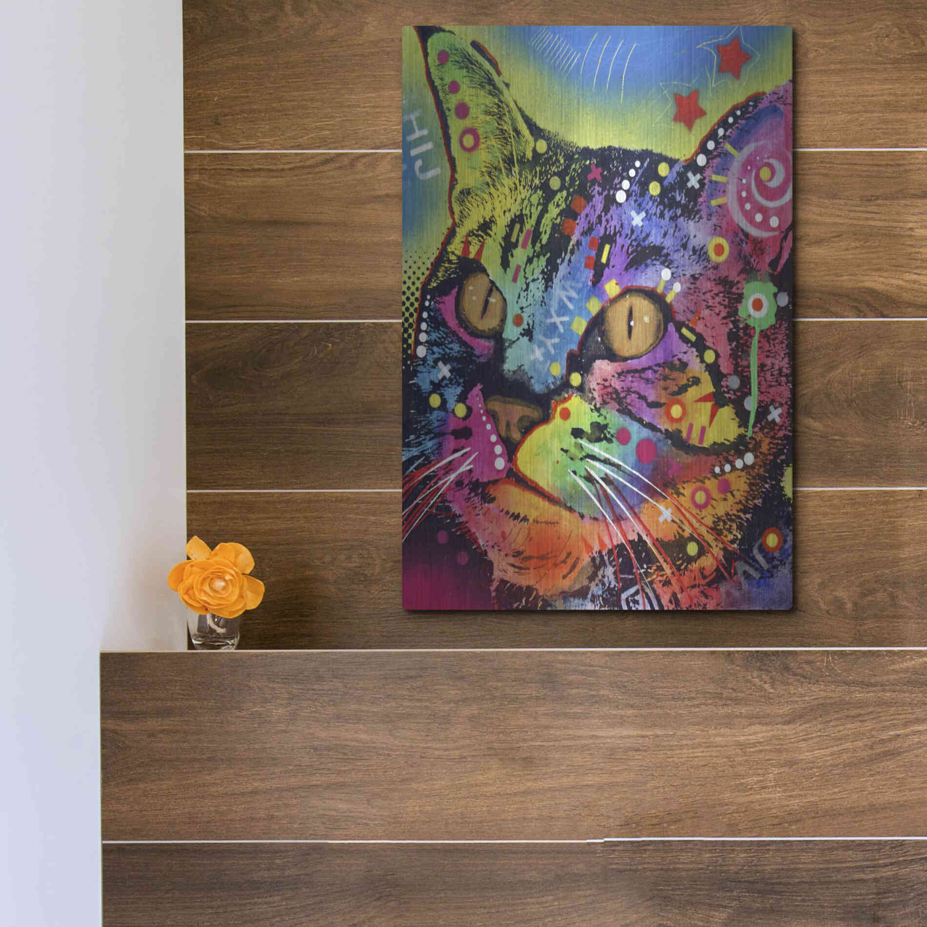 Luxe Metal Art 'Alpha' by Dean Russo, Metal Wall Art,12x16