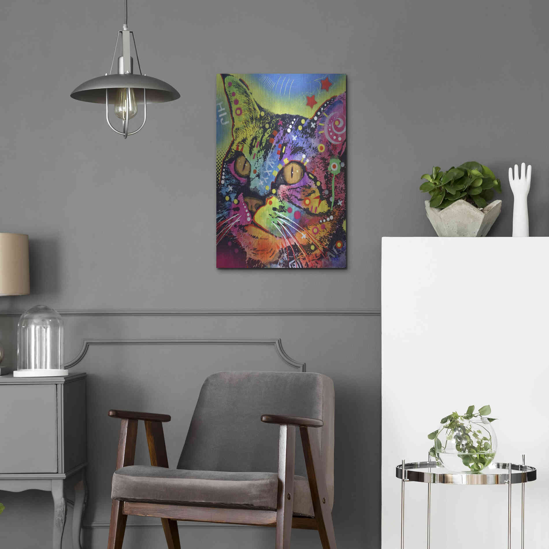 Luxe Metal Art 'Alpha' by Dean Russo, Metal Wall Art,16x24