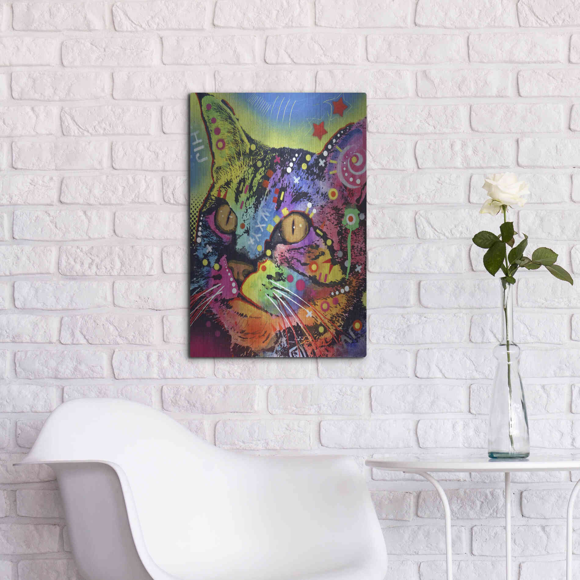 Luxe Metal Art 'Alpha' by Dean Russo, Metal Wall Art,16x24