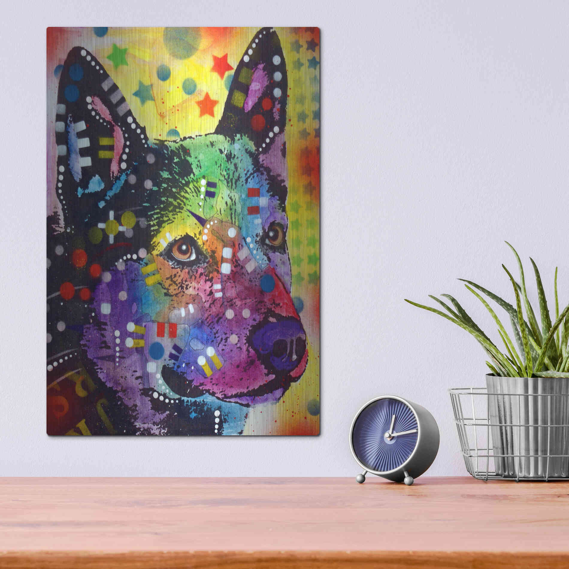 Luxe Metal Art 'Aus Cattle Dog' by Dean Russo, Metal Wall Art,12x16