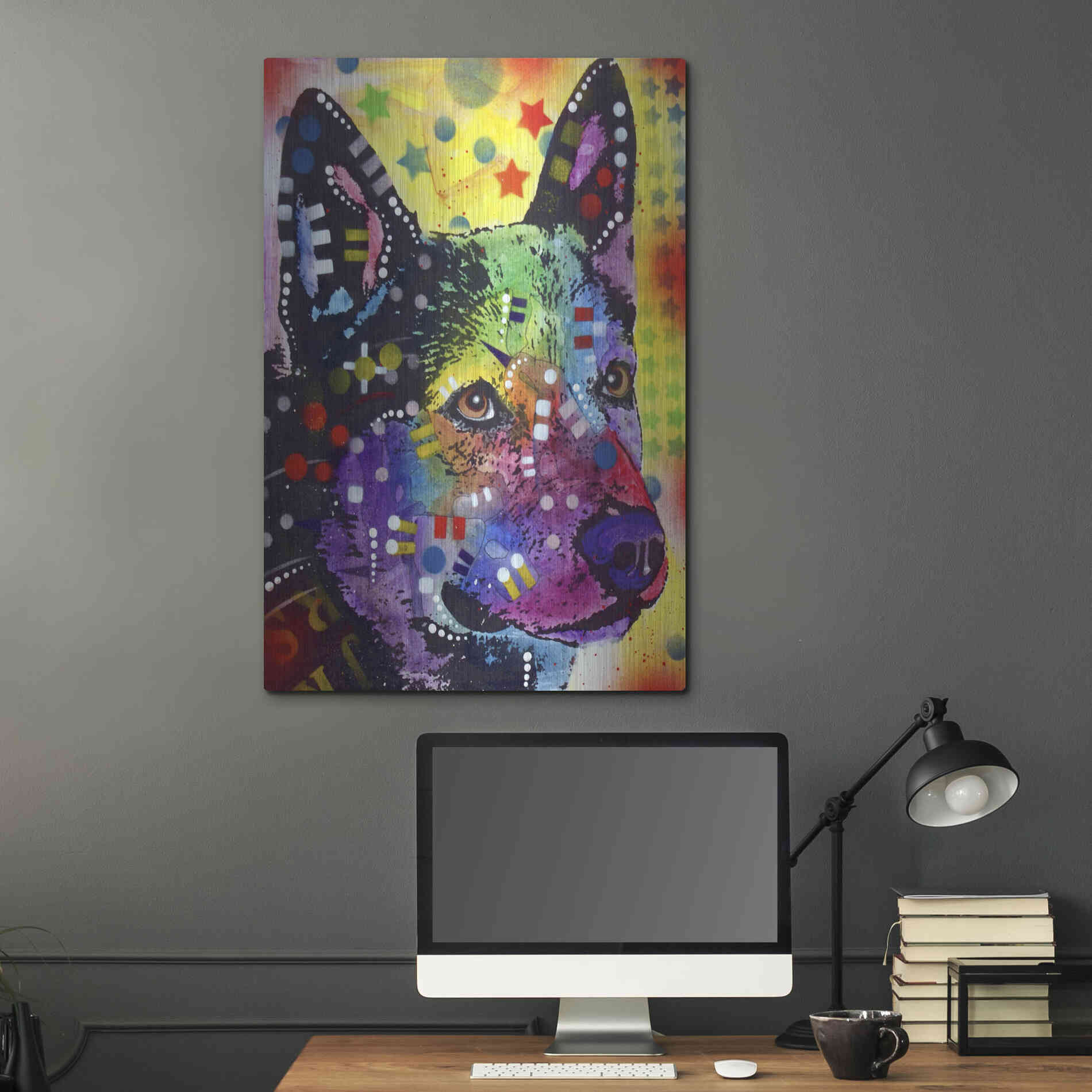 Luxe Metal Art 'Aus Cattle Dog' by Dean Russo, Metal Wall Art,24x36