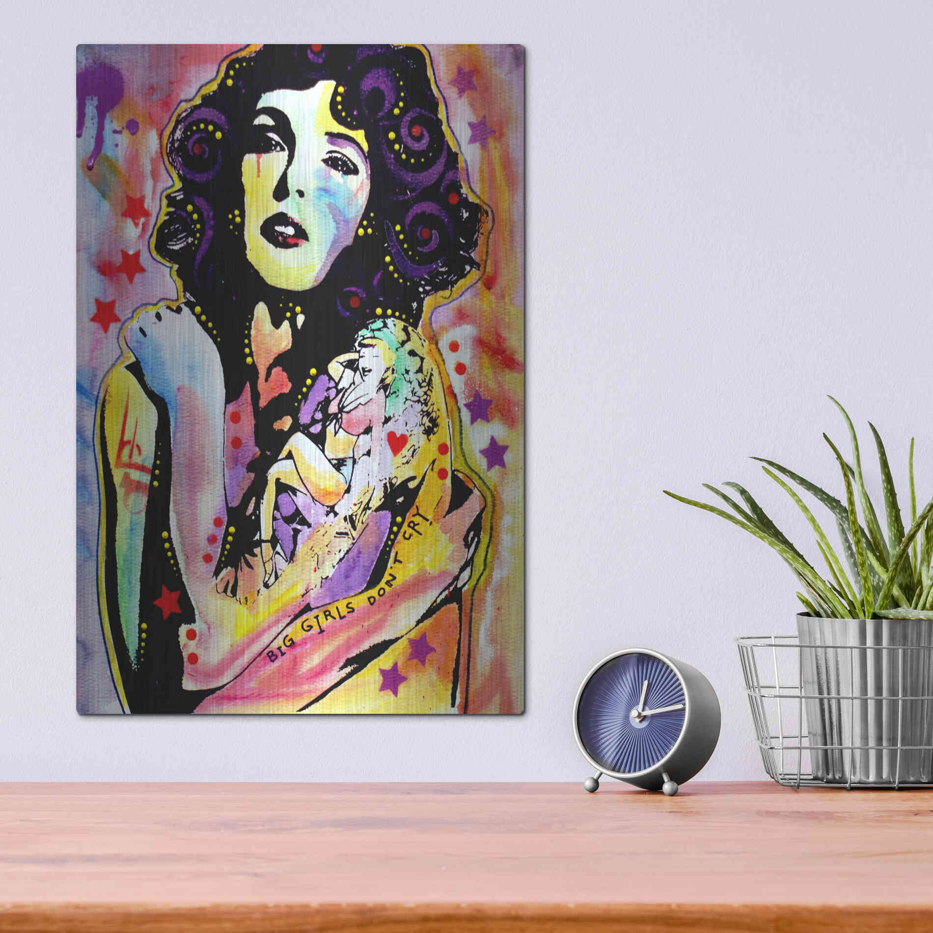 Luxe Metal Art 'Big Girls Don’T Cry' by Dean Russo, Metal Wall Art,12x16