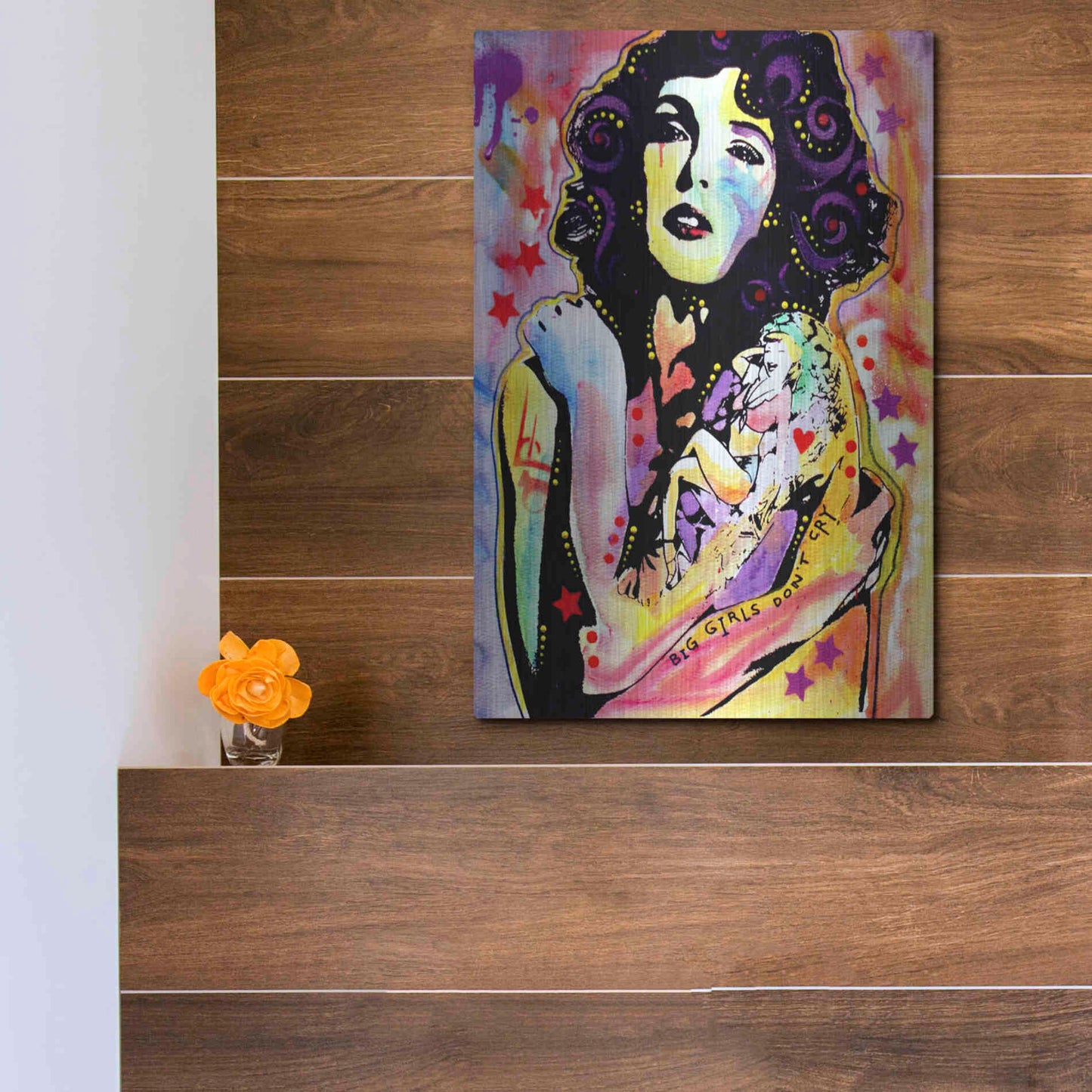 Luxe Metal Art 'Big Girls Don’T Cry' by Dean Russo, Metal Wall Art,12x16