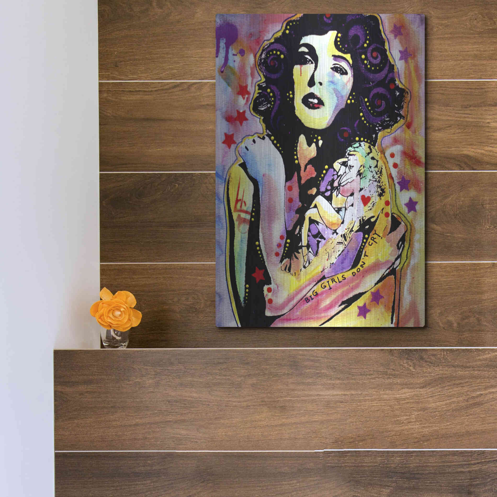 Luxe Metal Art 'Big Girls Don’T Cry' by Dean Russo, Metal Wall Art,12x16