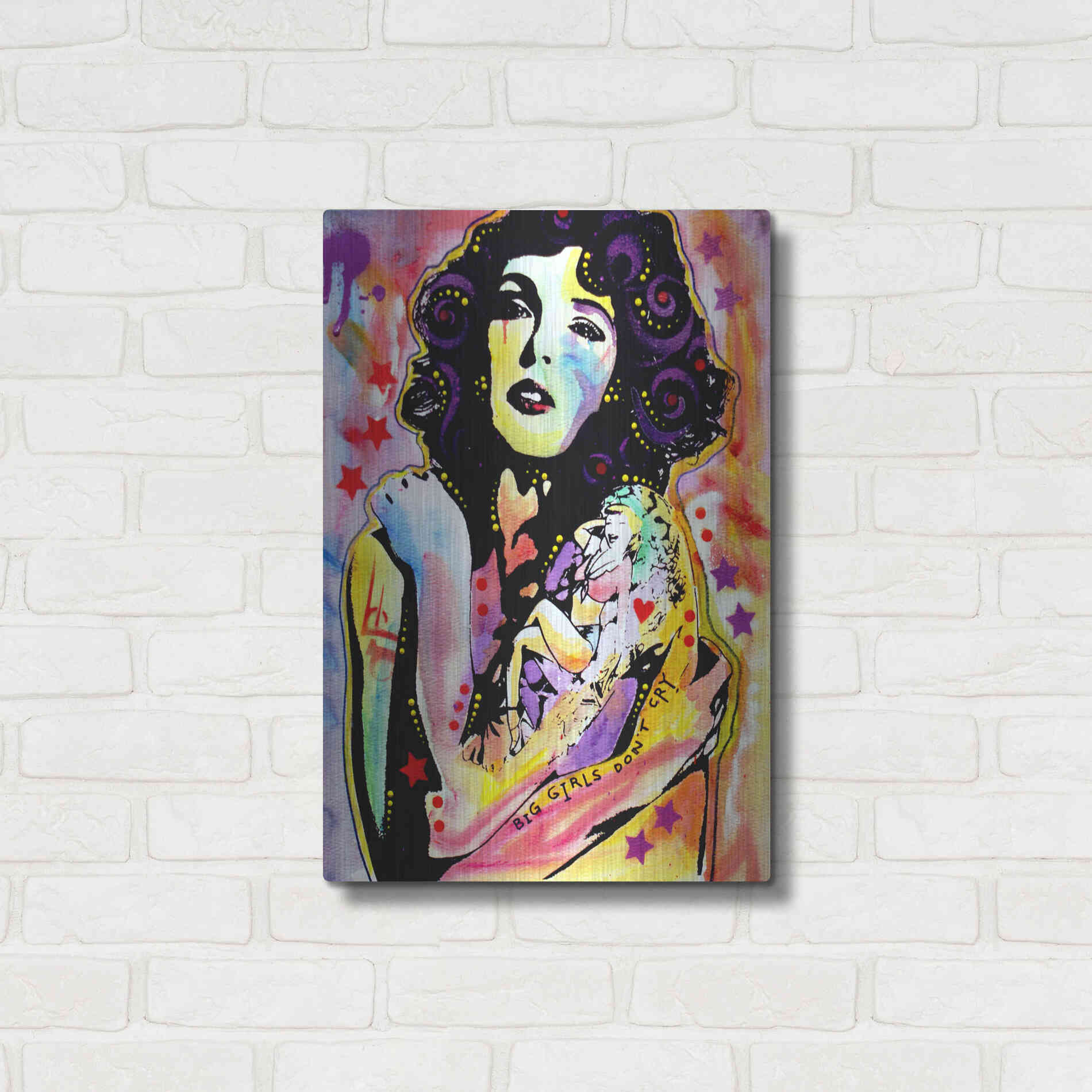 Luxe Metal Art 'Big Girls Don’T Cry' by Dean Russo, Metal Wall Art,16x24