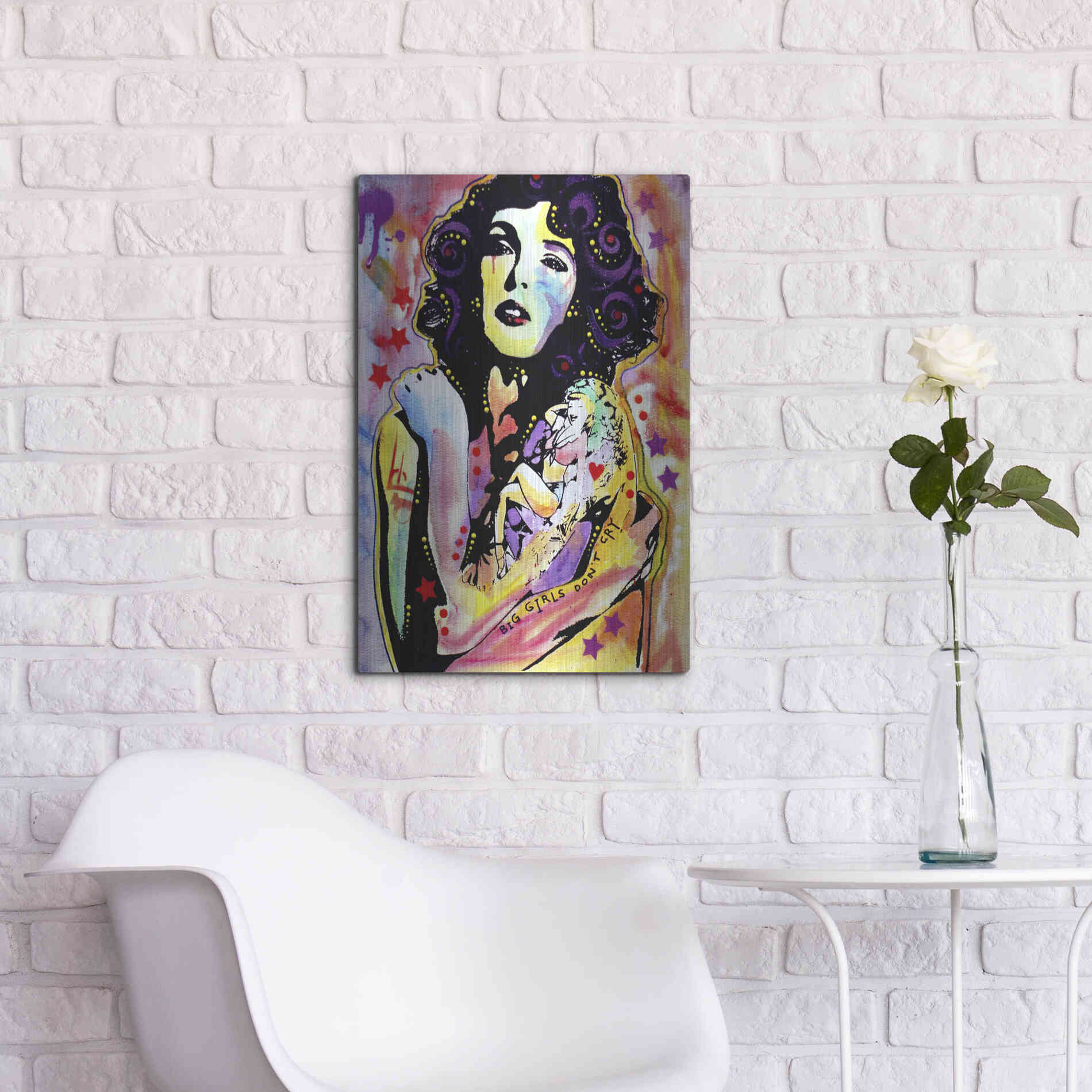 Luxe Metal Art 'Big Girls Don’T Cry' by Dean Russo, Metal Wall Art,16x24