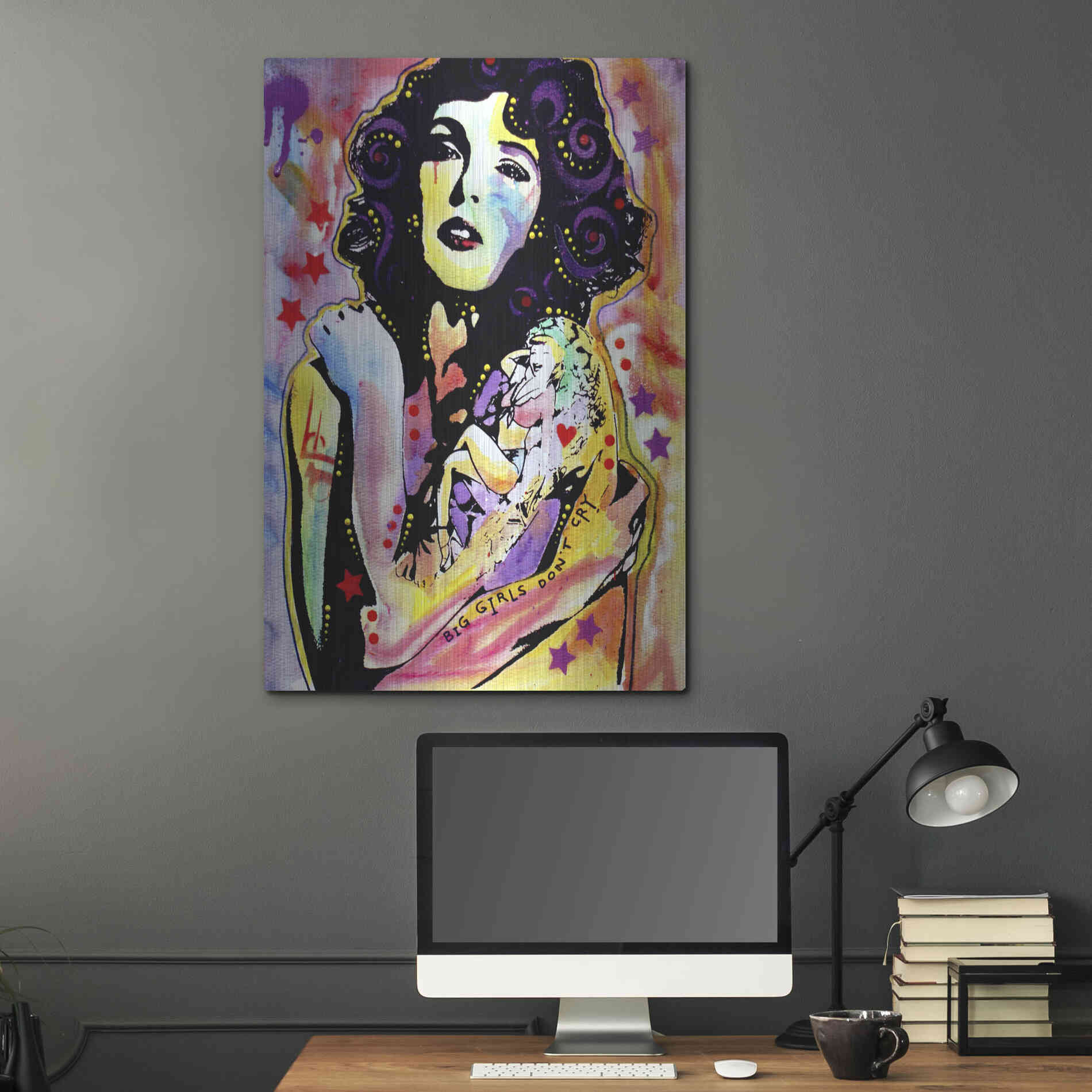 Luxe Metal Art 'Big Girls Don’T Cry' by Dean Russo, Metal Wall Art,24x36