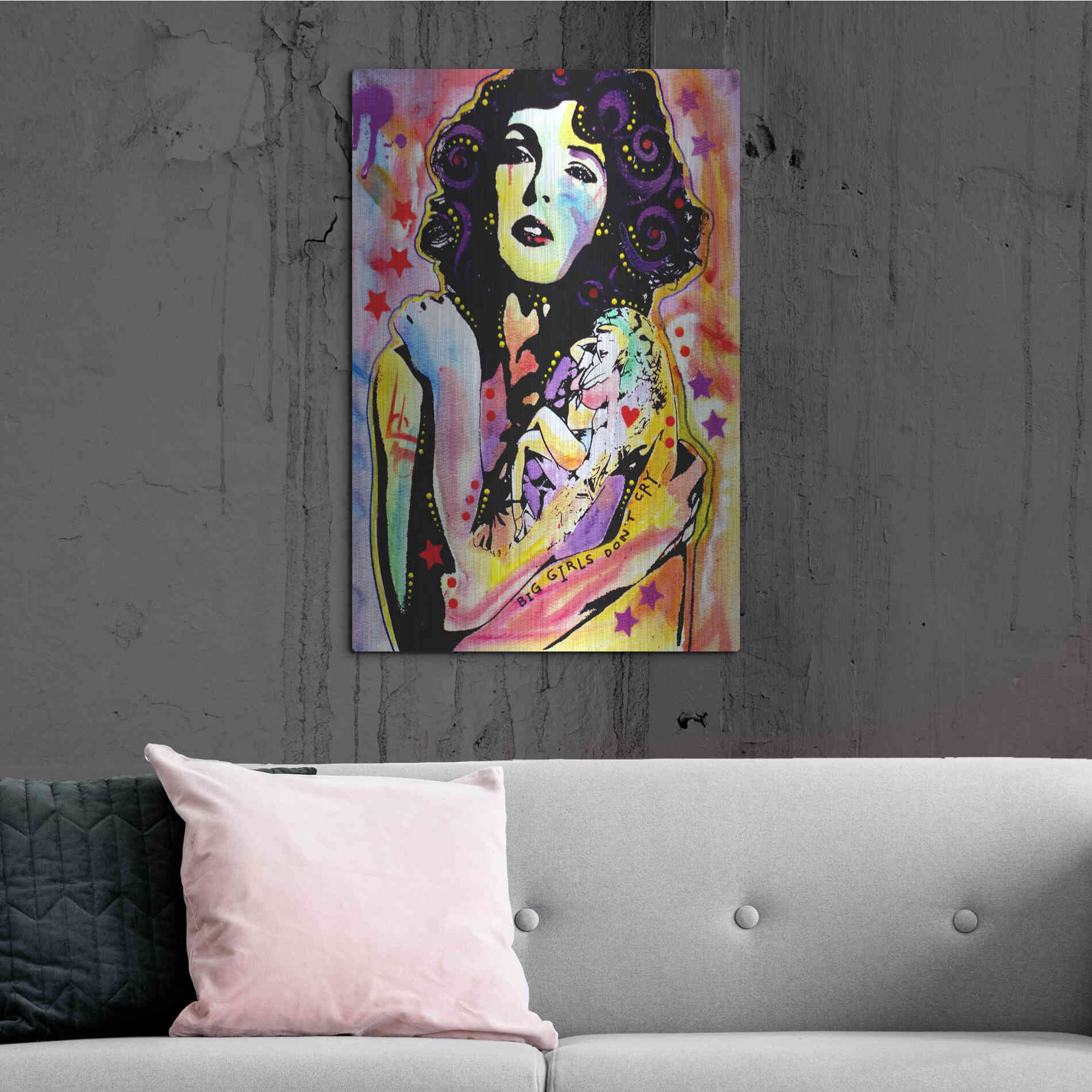 Luxe Metal Art 'Big Girls Don’T Cry' by Dean Russo, Metal Wall Art,24x36