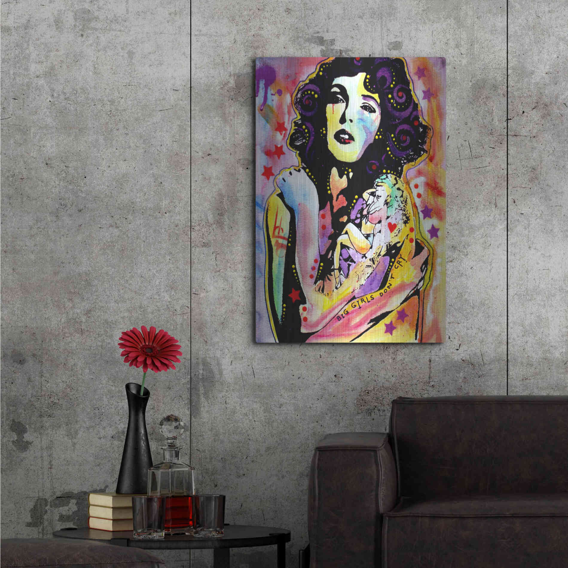 Luxe Metal Art 'Big Girls Don’T Cry' by Dean Russo, Metal Wall Art,24x36