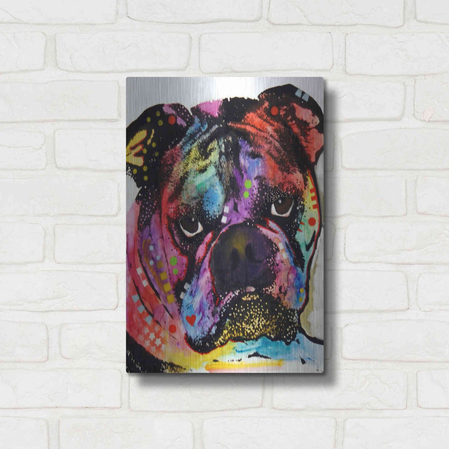 Luxe Metal Art 'Bulldog' by Dean Russo, Metal Wall Art,12x16