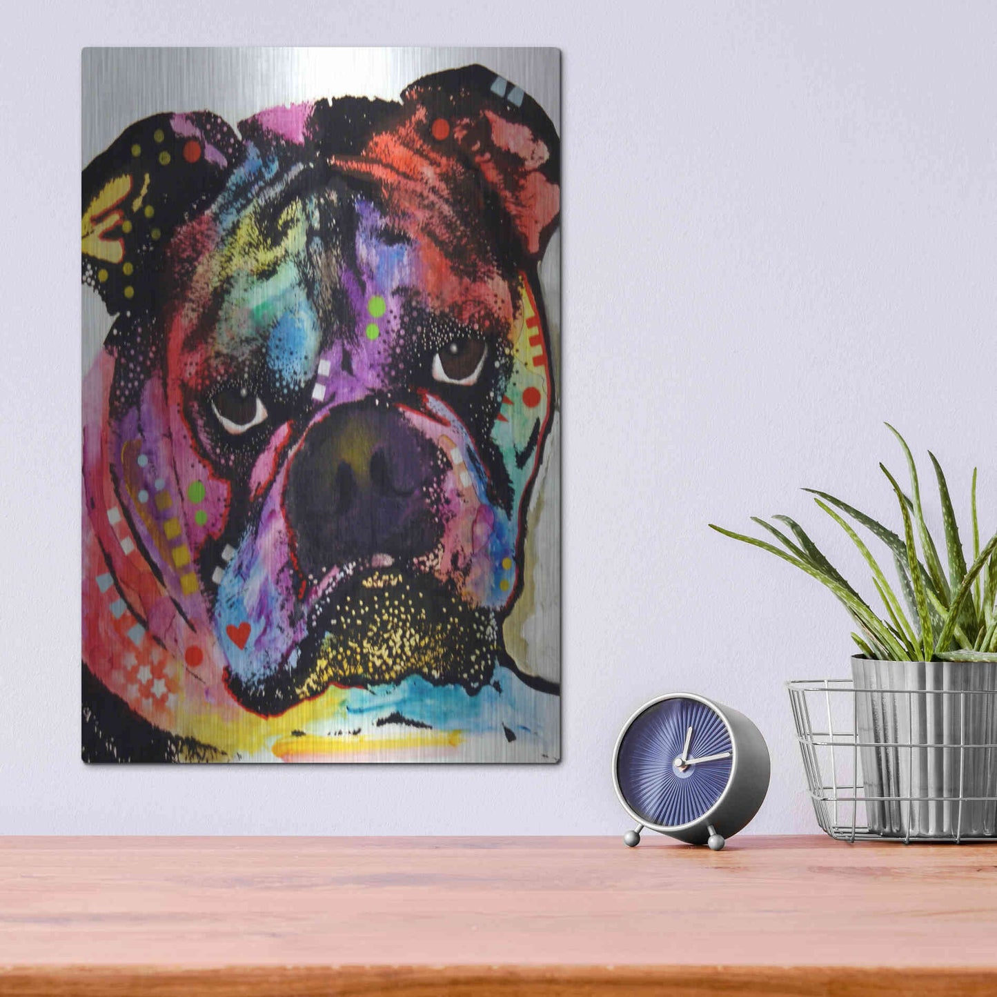 Luxe Metal Art 'Bulldog' by Dean Russo, Metal Wall Art,12x16