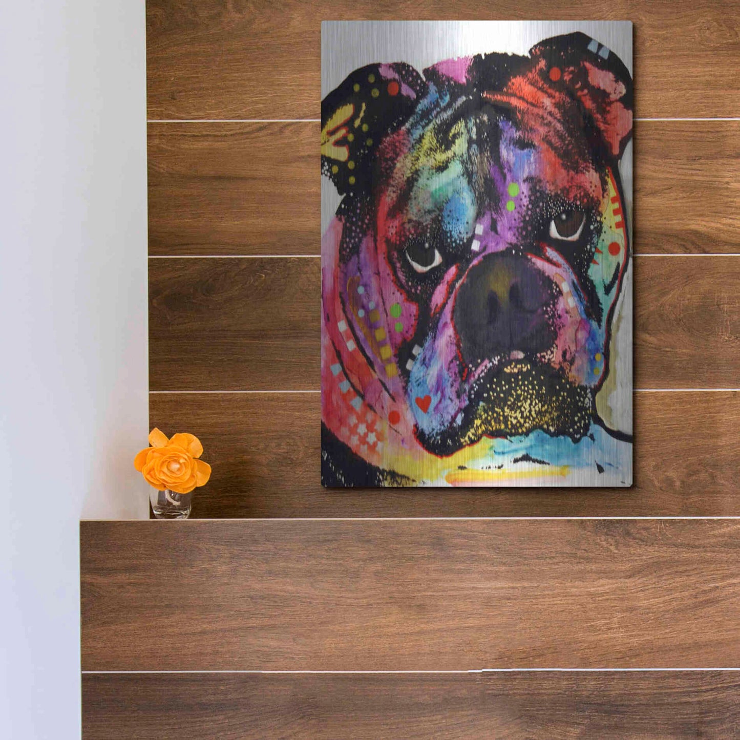 Luxe Metal Art 'Bulldog' by Dean Russo, Metal Wall Art,12x16