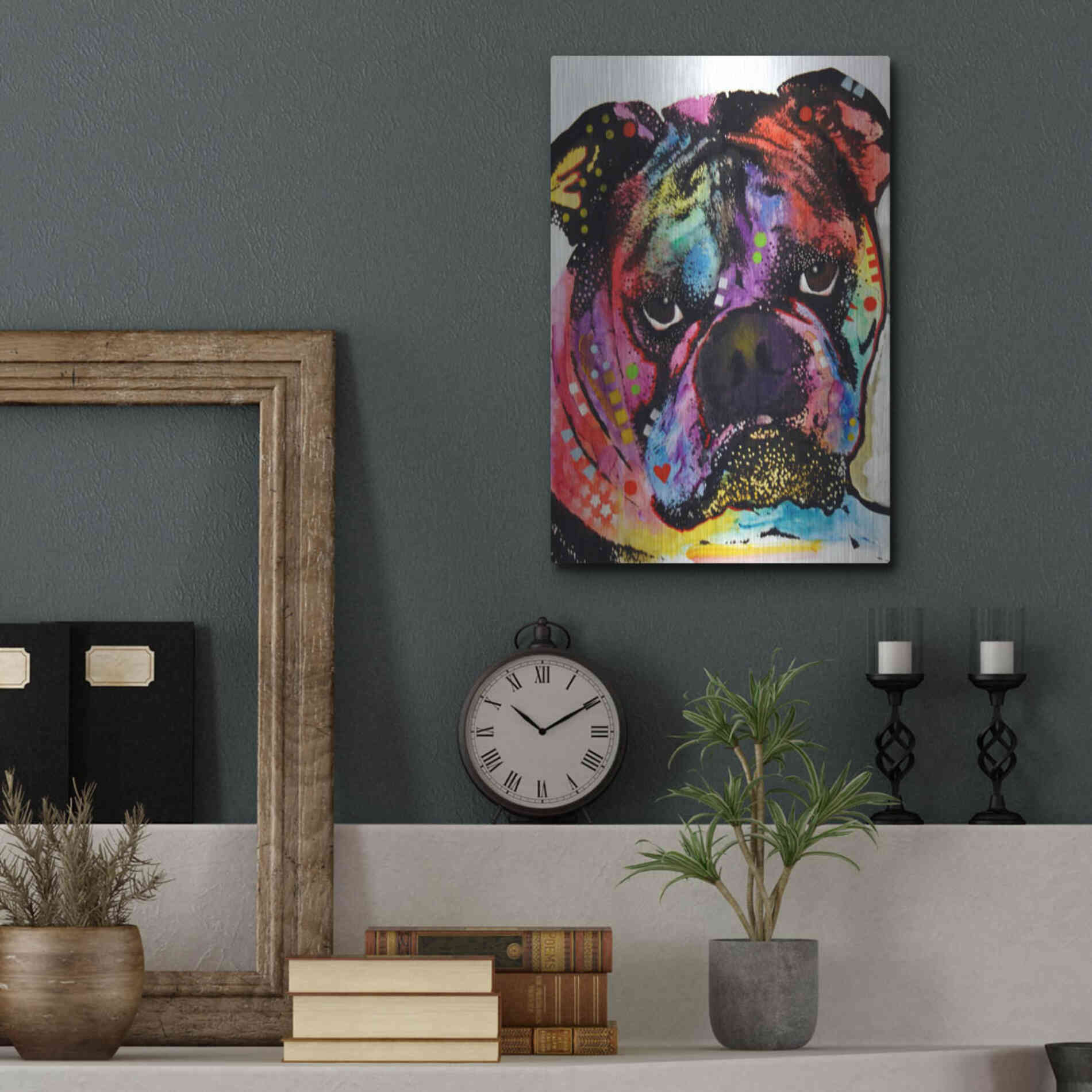 Luxe Metal Art 'Bulldog' by Dean Russo, Metal Wall Art,12x16