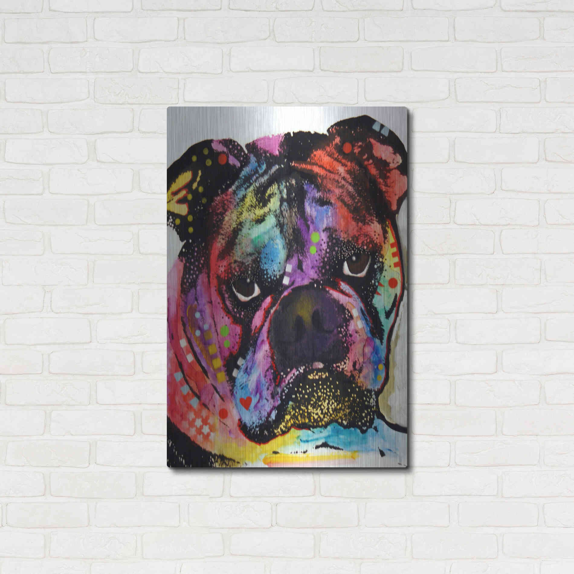 Luxe Metal Art 'Bulldog' by Dean Russo, Metal Wall Art,24x36