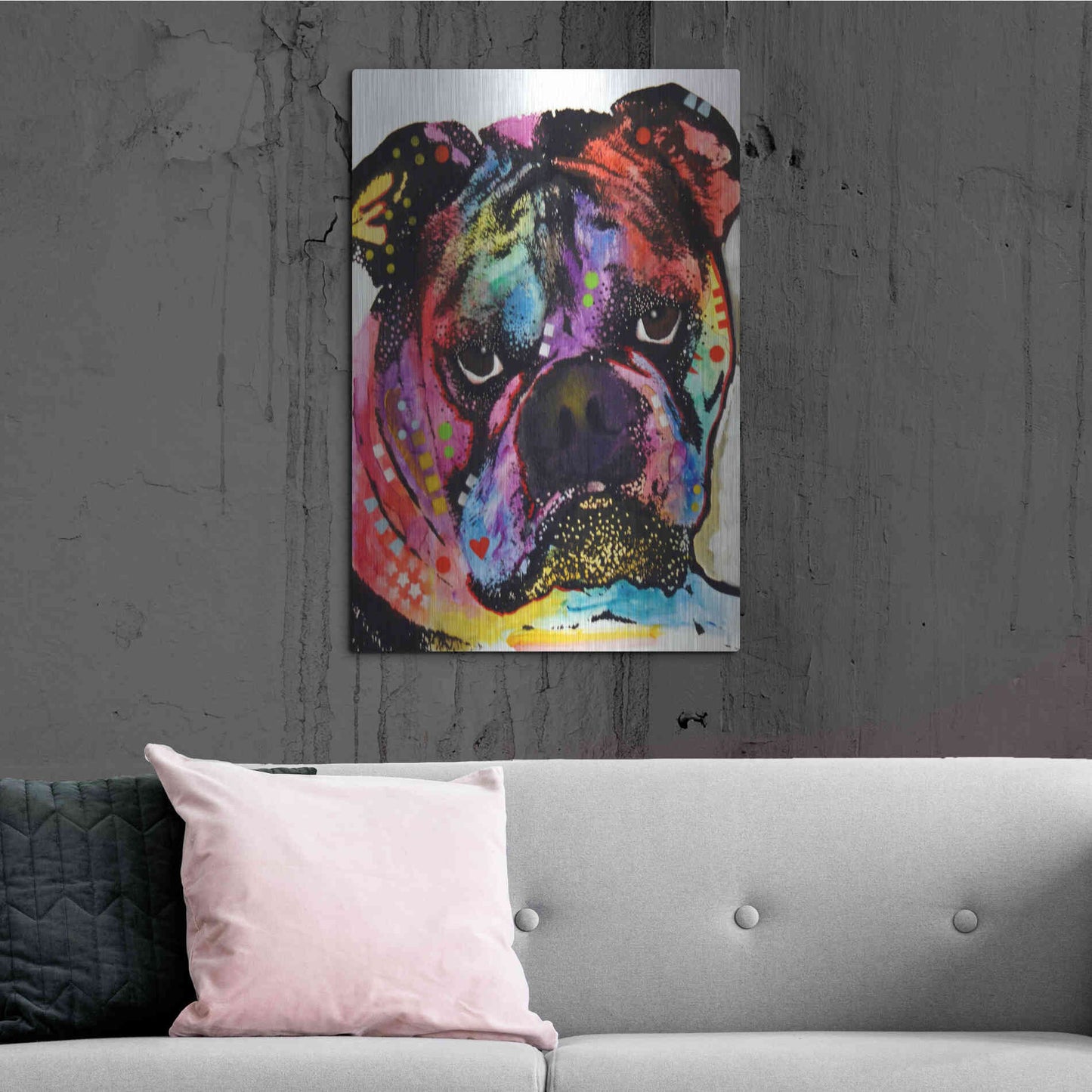 Luxe Metal Art 'Bulldog' by Dean Russo, Metal Wall Art,24x36