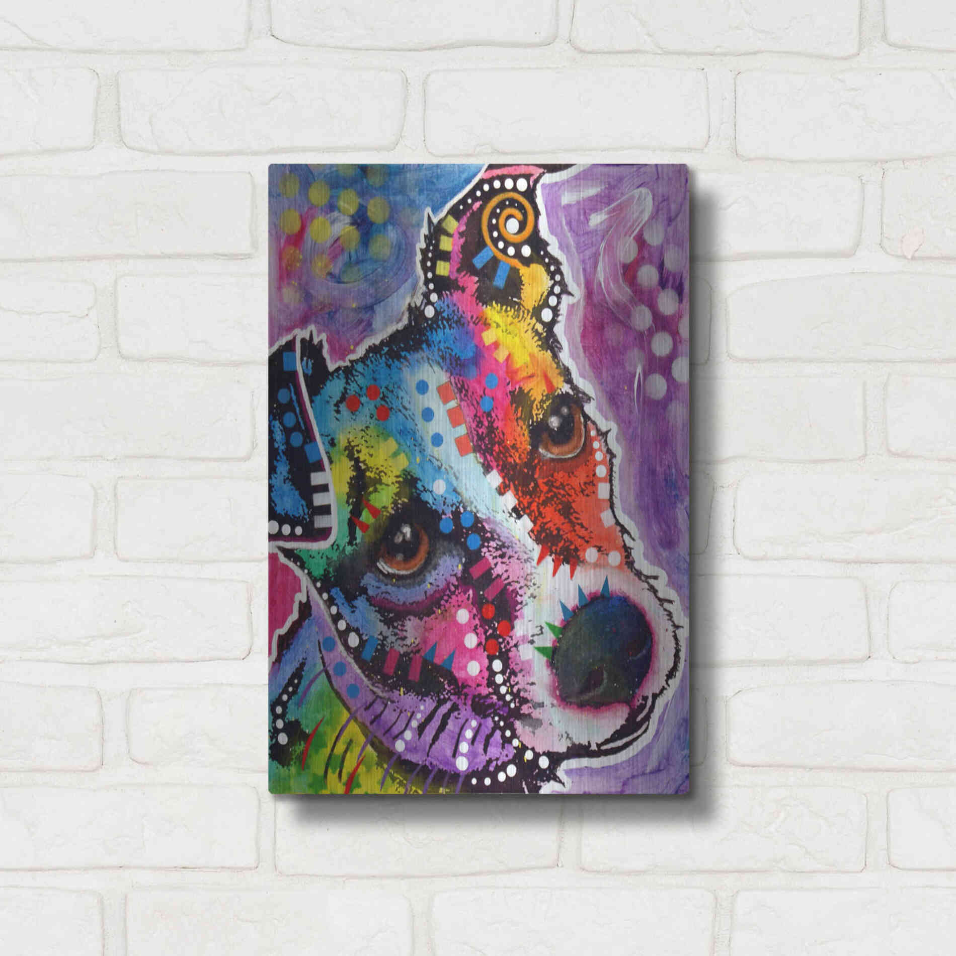 Luxe Metal Art 'Dreamy Jack' by Dean Russo, Metal Wall Art,12x16