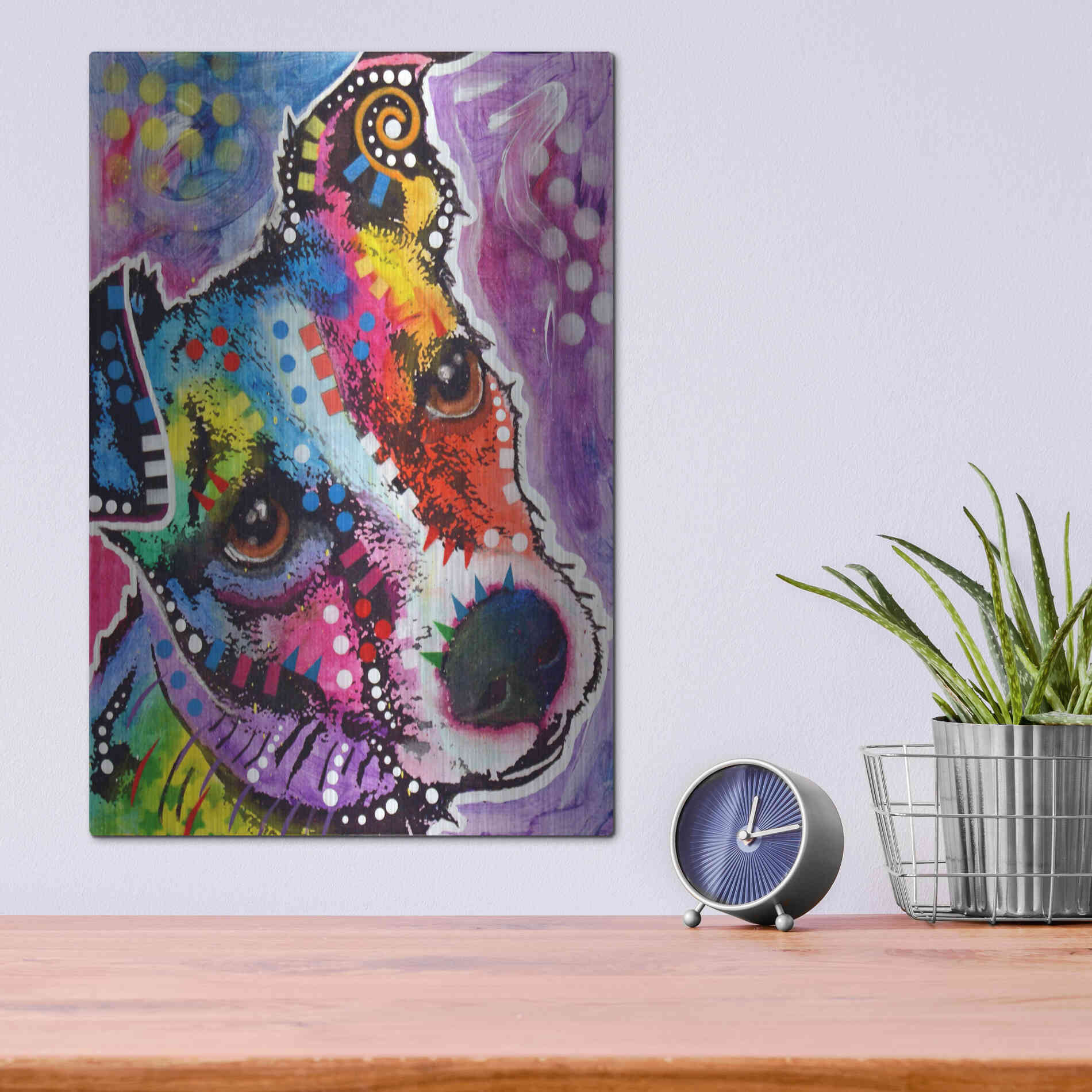 Luxe Metal Art 'Dreamy Jack' by Dean Russo, Metal Wall Art,12x16