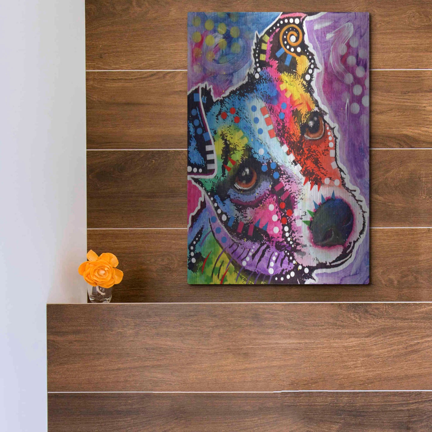 Luxe Metal Art 'Dreamy Jack' by Dean Russo, Metal Wall Art,12x16