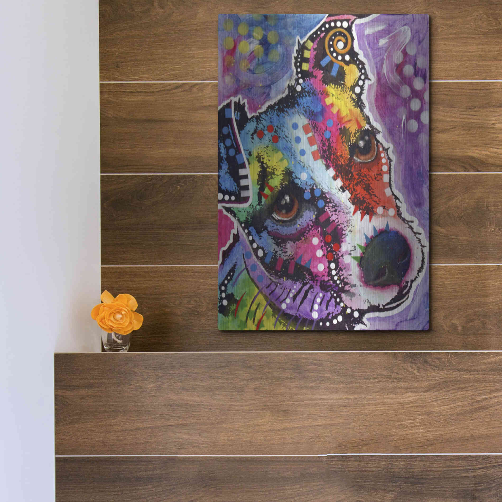 Luxe Metal Art 'Dreamy Jack' by Dean Russo, Metal Wall Art,12x16