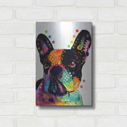 Luxe Metal Art 'French Bulldog' by Dean Russo, Metal Wall Art,12x16