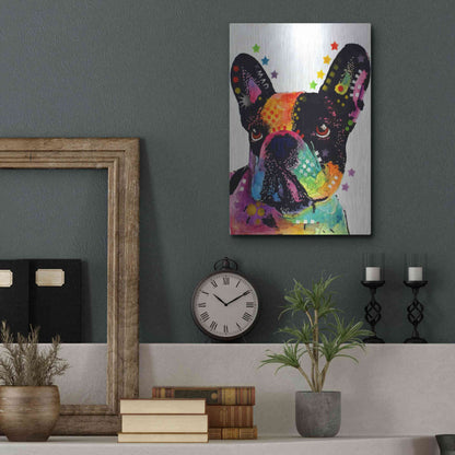 Luxe Metal Art 'French Bulldog' by Dean Russo, Metal Wall Art,12x16