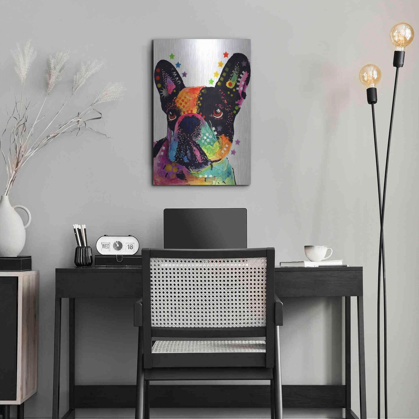 Luxe Metal Art 'French Bulldog' by Dean Russo, Metal Wall Art,16x24