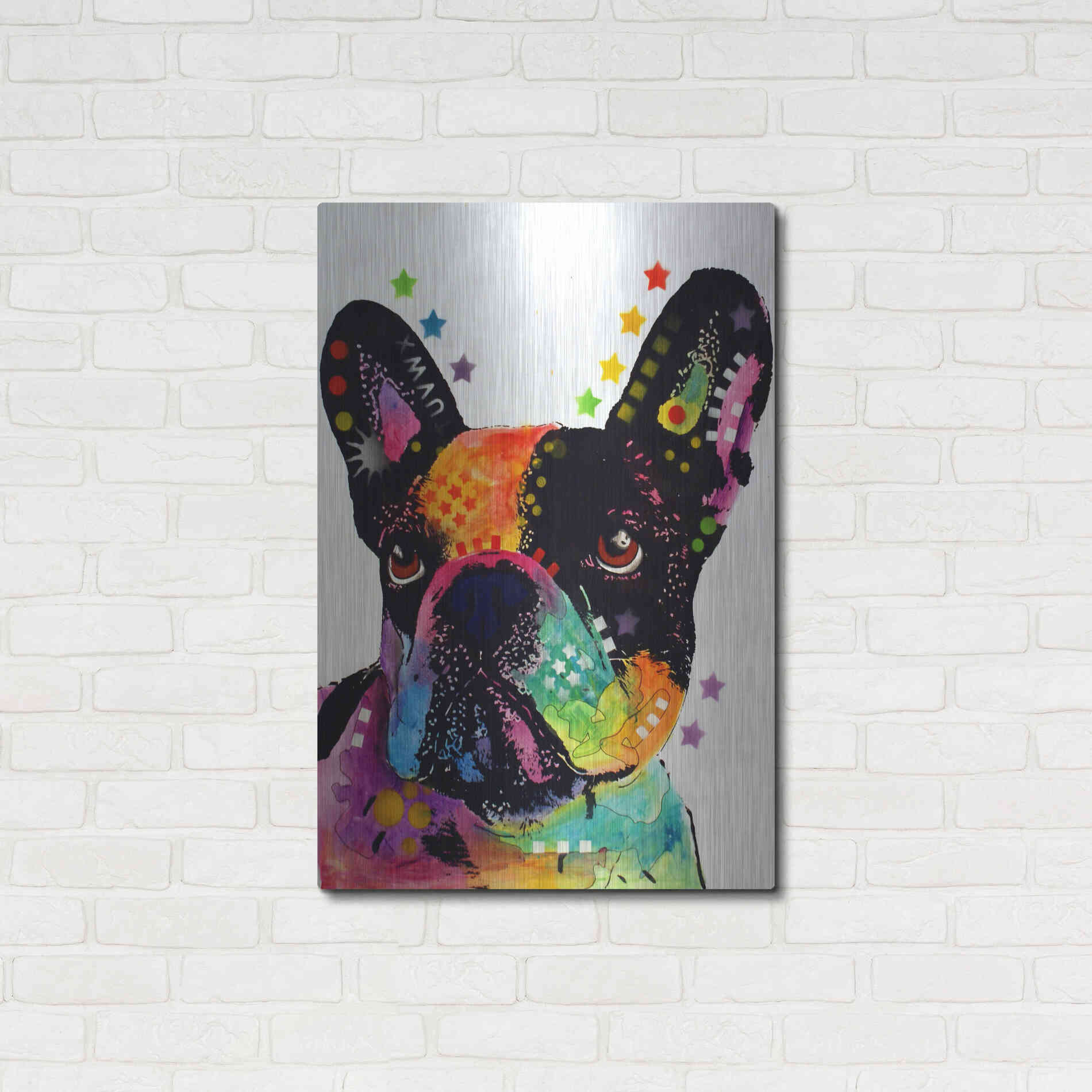 Luxe Metal Art 'French Bulldog' by Dean Russo, Metal Wall Art,24x36