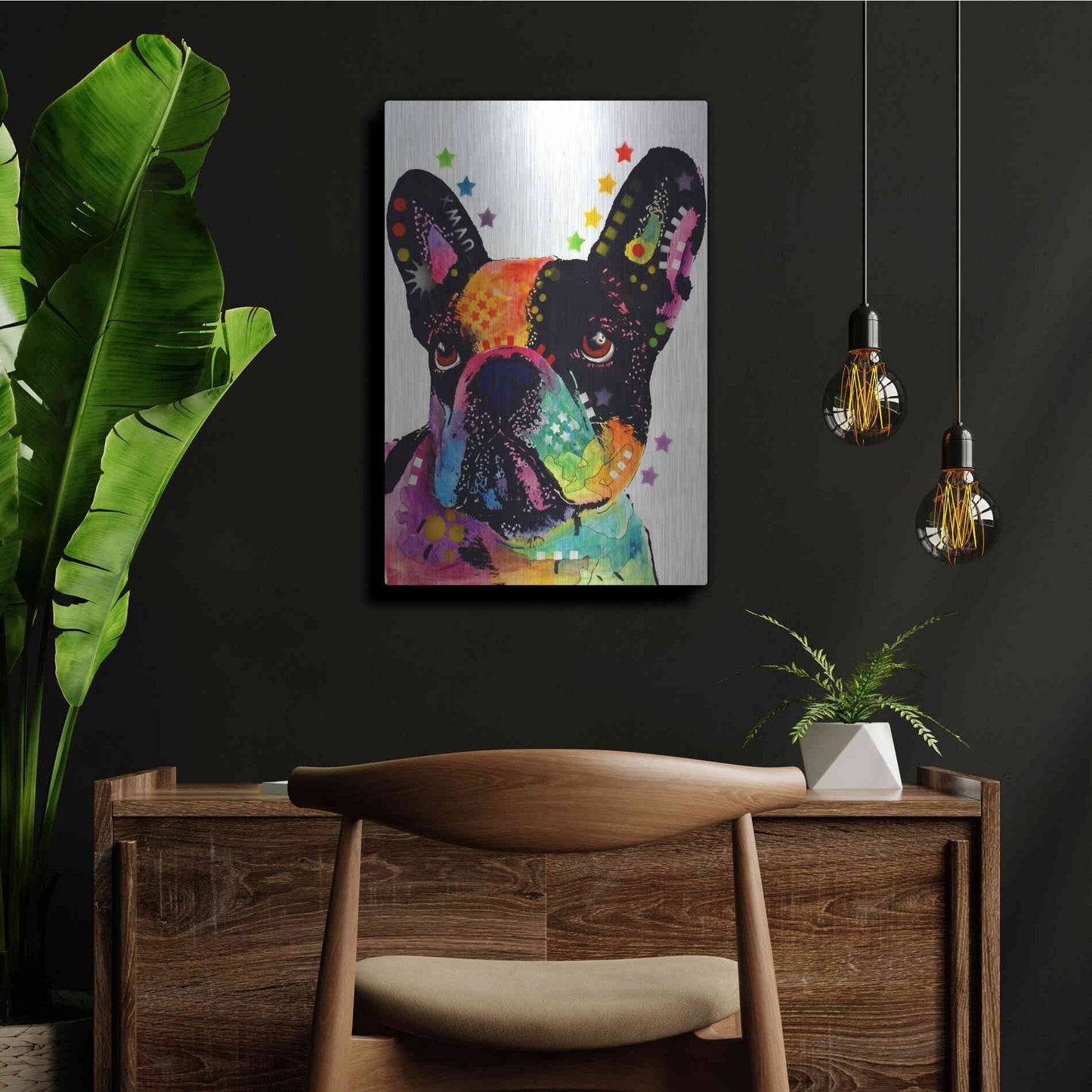 Luxe Metal Art 'French Bulldog' by Dean Russo, Metal Wall Art,24x36