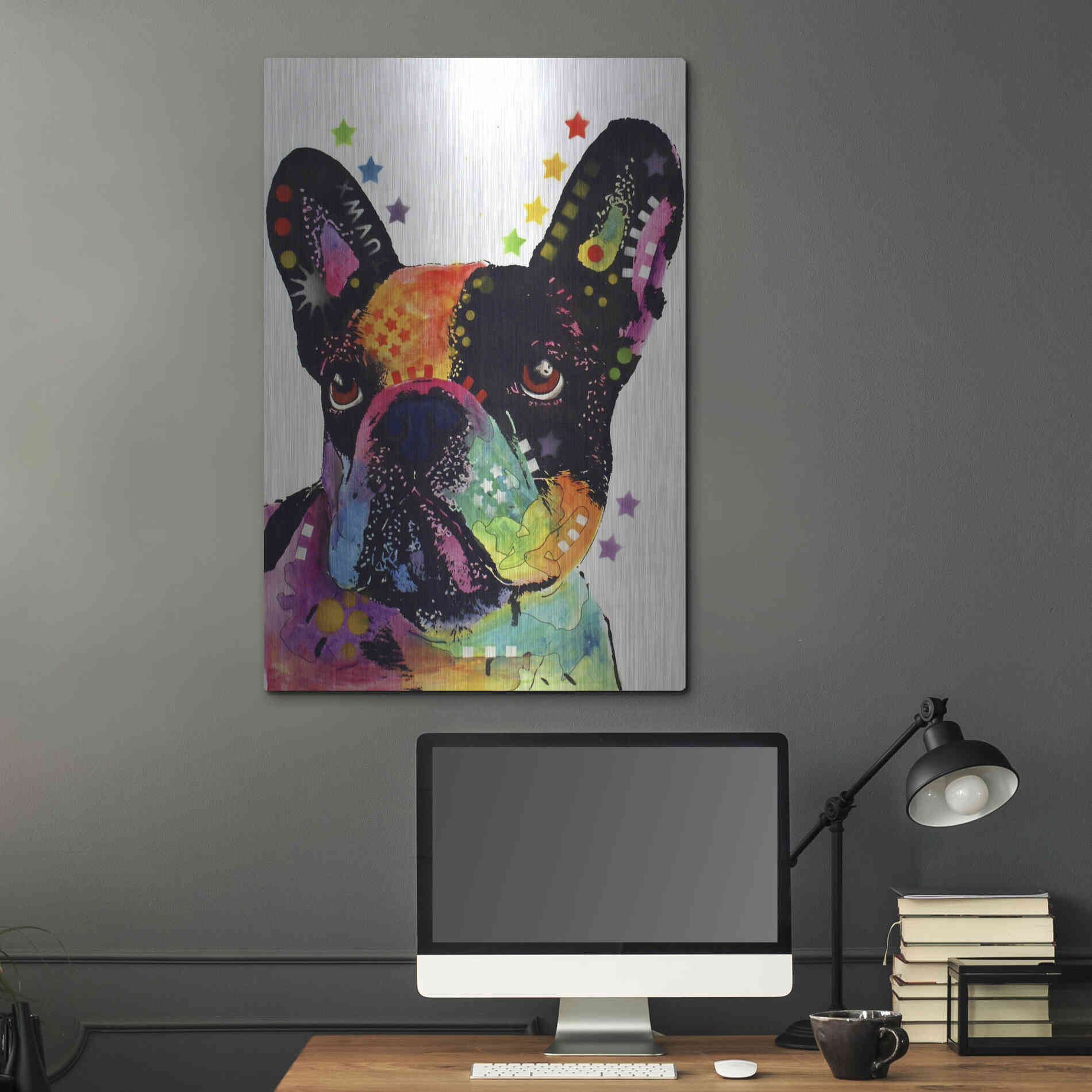 Luxe Metal Art 'French Bulldog' by Dean Russo, Metal Wall Art,24x36