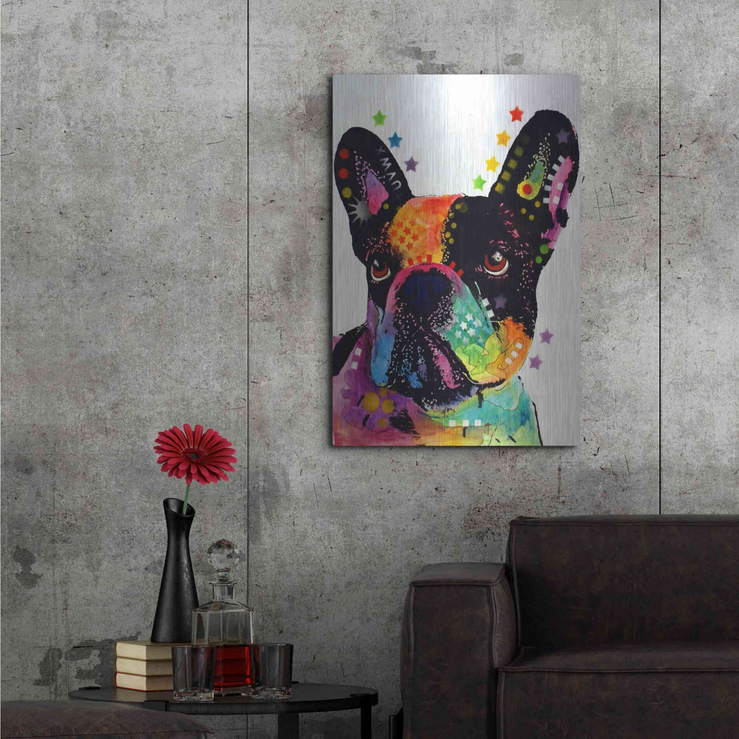 Luxe Metal Art 'French Bulldog' by Dean Russo, Metal Wall Art,24x36