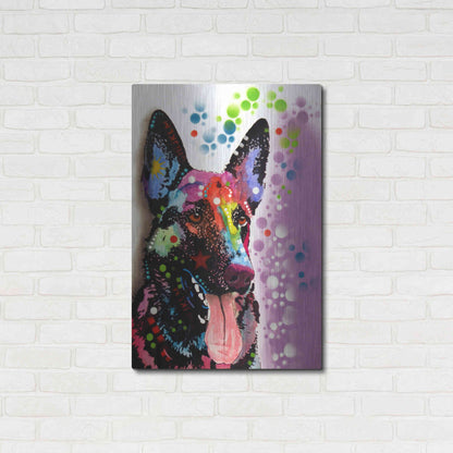 Luxe Metal Art 'German Shepherd 2' by Dean Russo, Metal Wall Art,24x36