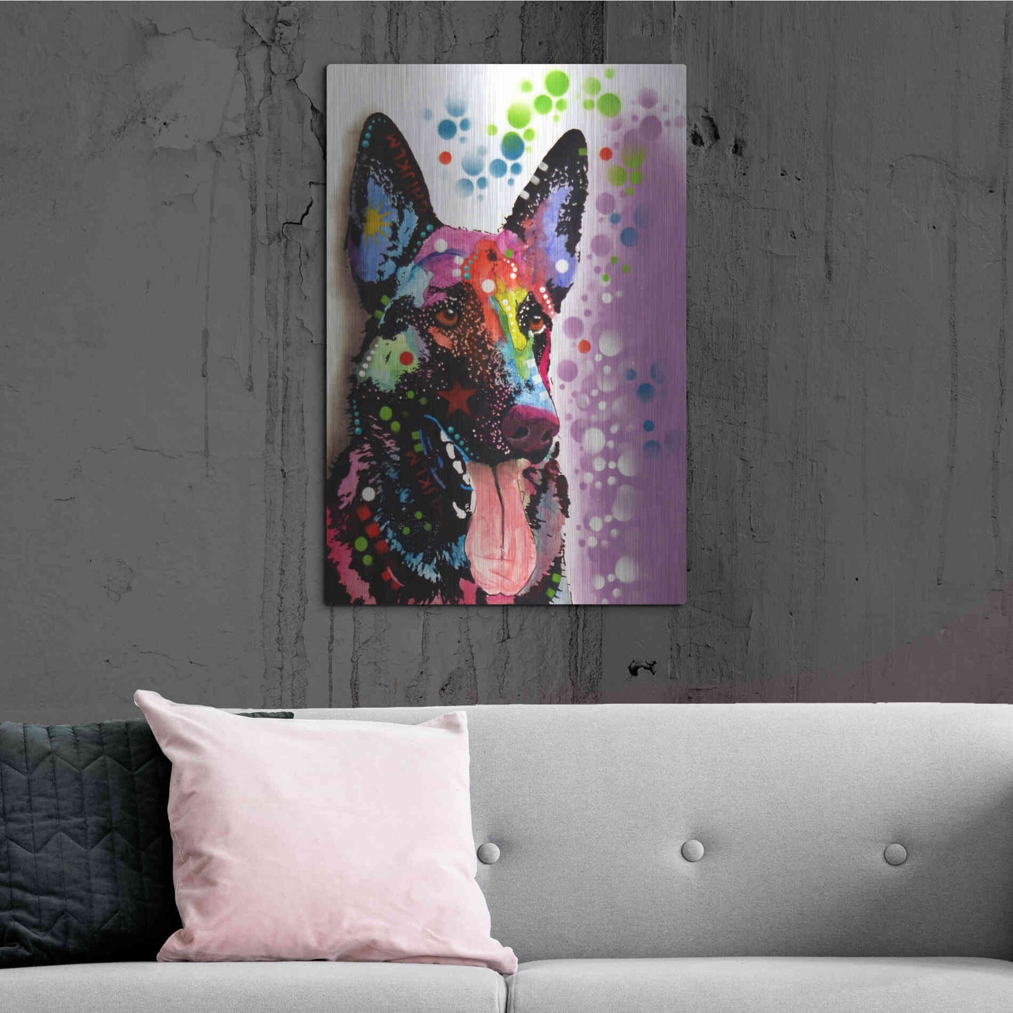 Luxe Metal Art 'German Shepherd 2' by Dean Russo, Metal Wall Art,24x36