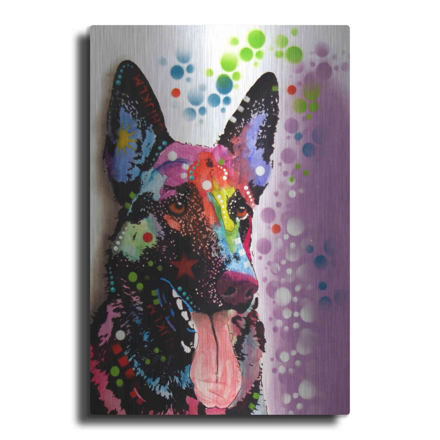 Luxe Metal Art 'German Shepherd 2' by Dean Russo, Metal Wall Art