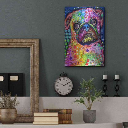 Luxe Metal Art 'Pug 2' by Dean Russo, Metal Wall Art,12x16