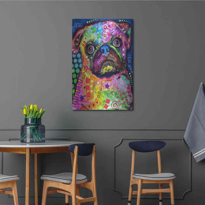 Luxe Metal Art 'Pug 2' by Dean Russo, Metal Wall Art,24x36