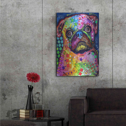 Luxe Metal Art 'Pug 2' by Dean Russo, Metal Wall Art,24x36