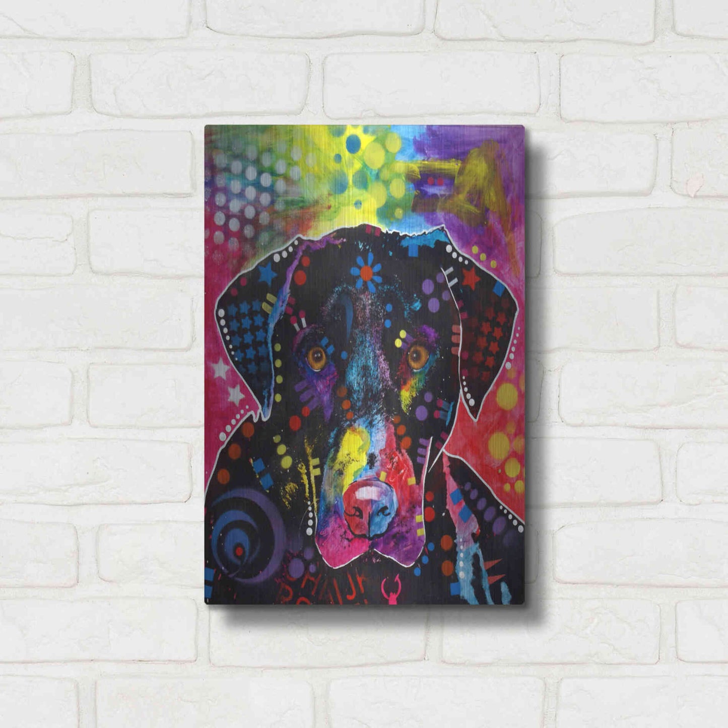 Luxe Metal Art 'The Labrador' by Dean Russo, Metal Wall Art,12x16