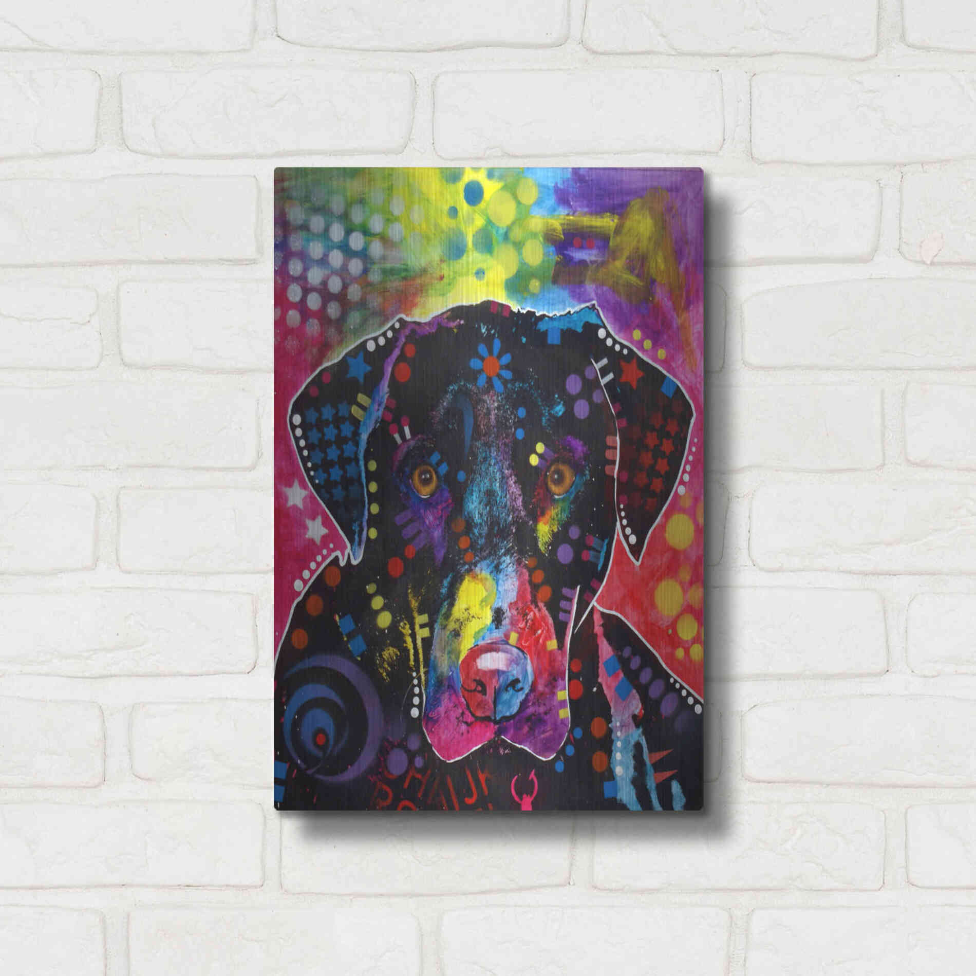 Luxe Metal Art 'The Labrador' by Dean Russo, Metal Wall Art,12x16