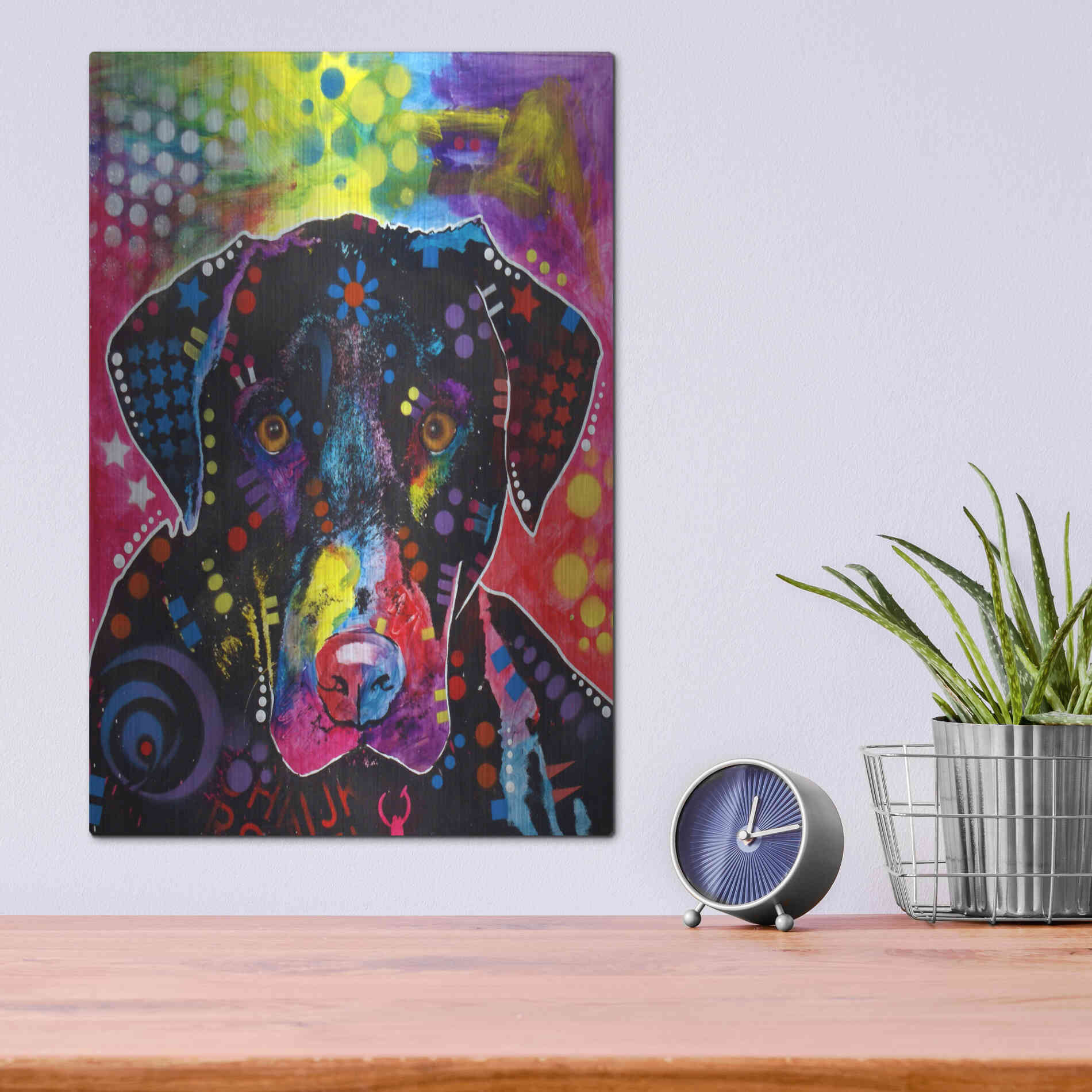 Luxe Metal Art 'The Labrador' by Dean Russo, Metal Wall Art,12x16